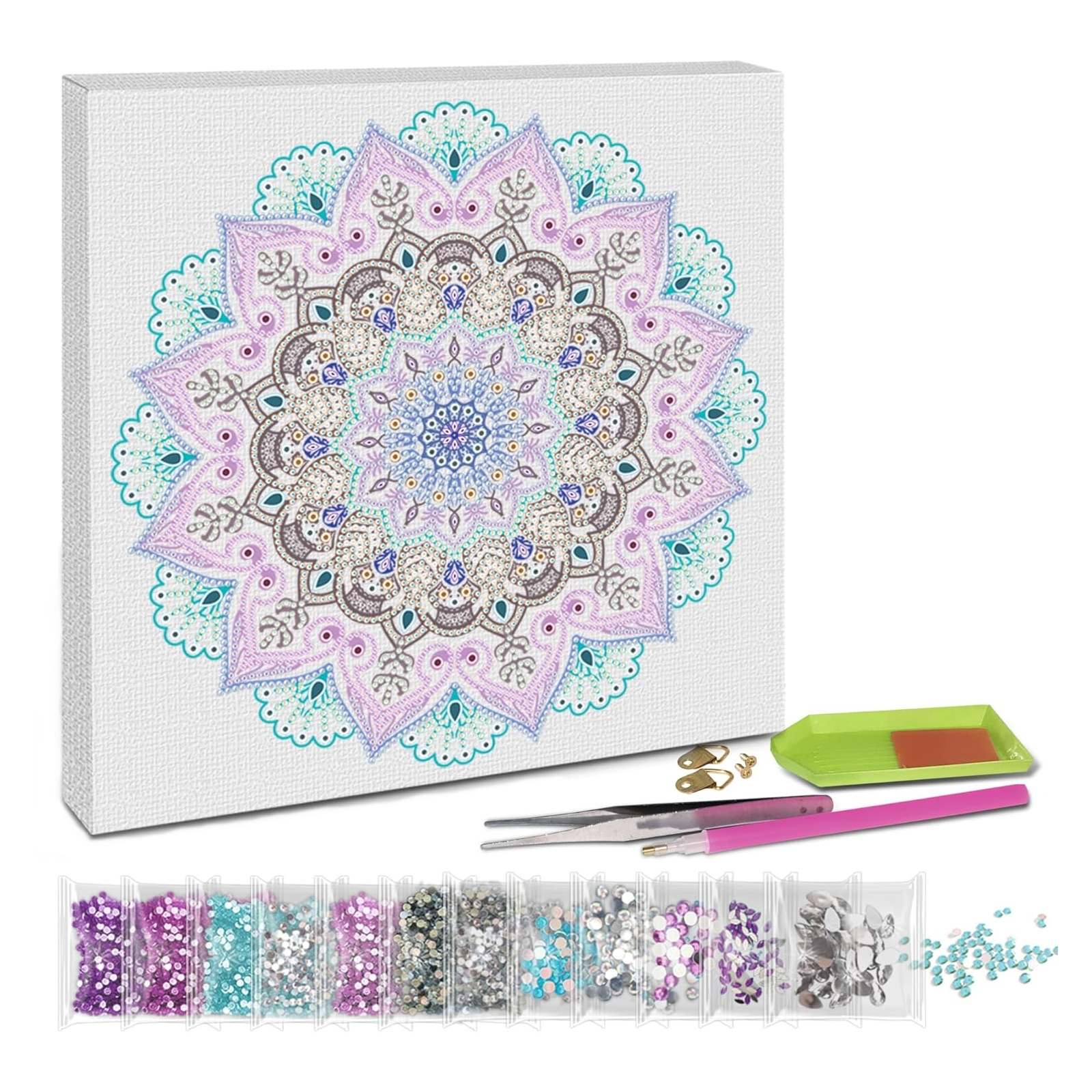 Diamantové malování - mandala modrofialová